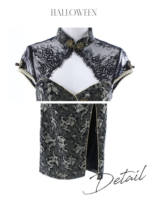 画像32: 【即日発送】ロングスカートチャイナ服ドレスコスプレセット【ハロウィンコスプレ2点セット】【4サイズ/2カラー】(SE01YN)【OF01】