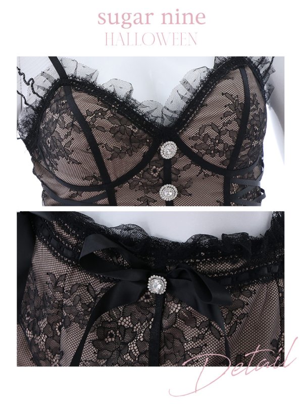 画像13: 【ハロウィン】セパレートレースバニーコスプレ【コスプレ7点セット】【XS-Mサイズ/1カラー】[OF01]