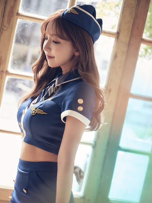 画像11: 【ハロウィン】セクシーCAコスプレ/2ピース/セットアップ【コスプレ4点セット】【XS-Mサイズ/1カラー】[YMT]