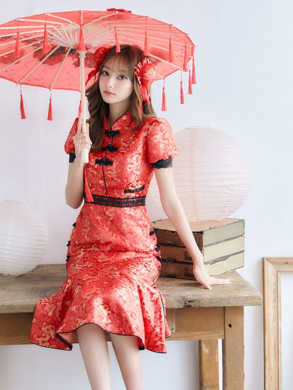 画像9: 【SALE!!】【即日発送】マーメイドスカートチャイナドレスコスプレ【sugar nineハロウィン2点セット】【S-Lサイズ/1カラー】 (SE01YN)[OF01]