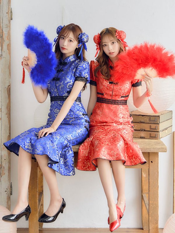 画像11: 【SALE!!】【即日発送】マーメイドスカートチャイナドレスコスプレ【sugar nineハロウィン2点セット】【S-Lサイズ/1カラー】 (SE01YN)[OF01]