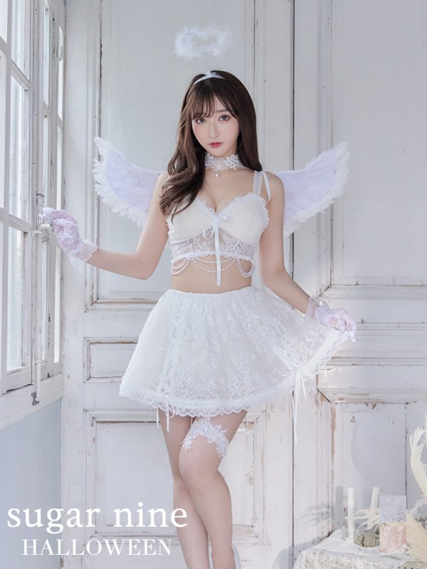 画像3: 【即日発送】2ピース/レースセクシーエンジェル/天使コスプレ【sugar nineハロウィン7点セット】【S-Mサイズ/2カラー】[OF01-H]