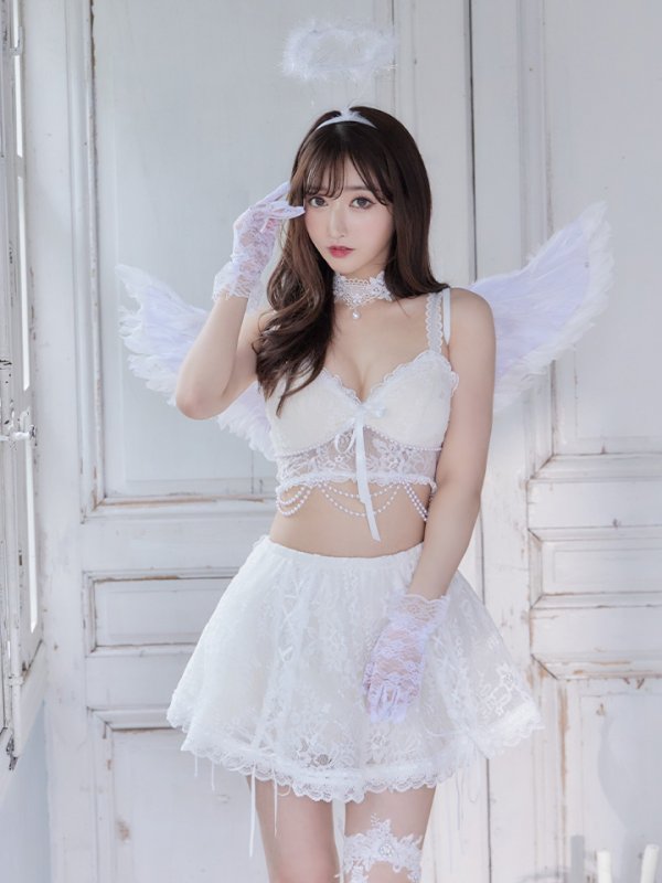 画像9: 【即日発送】2ピース/レースセクシーエンジェル/天使コスプレ【sugar nineハロウィン7点セット】【S-Mサイズ/2カラー】[OF01-H]