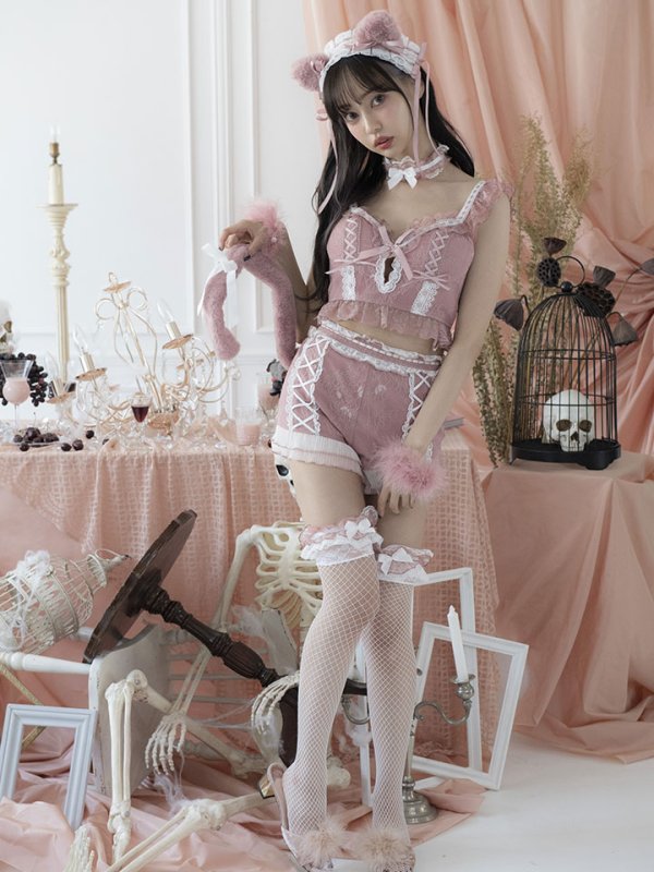 画像11: 【即日発送】【送料無料！】【マリームーンコラボ】 セクシーレースキャット【ハロウィンコスプレ6点セット】【XS-L/7カラー】[HC03]