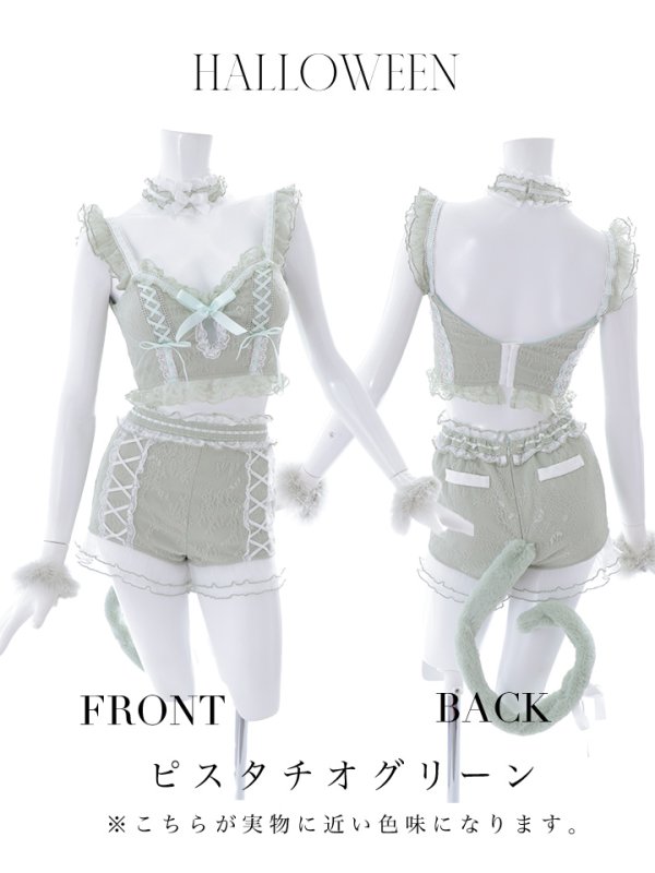画像25: 門りょうちゃん着用【マリームーンコラボ】 セクシーレースキャット【ハロウィンコスプレ6点セット】【XS-L/7カラー】[OF01]