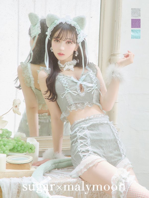 画像26: 【即日発送】【ハロウィン】【マリームーンコラボ】 セクシーレースキャットセットアップ【コスプレ6点セット】【XS-L/7カラー】[HC03]