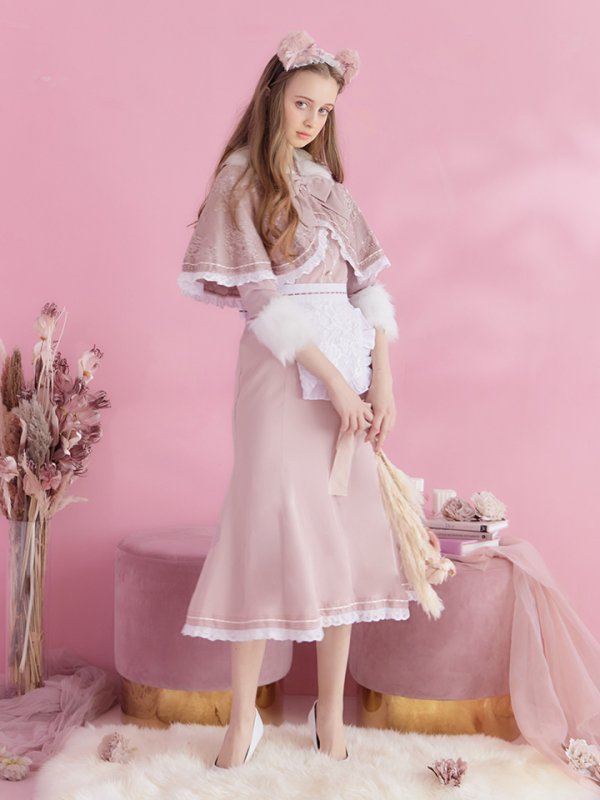 画像5: 【SALE!!】【即日発送】ファーポンチョ付きベアメイドコスプレ/ワンピースコスプレ【sugar nineハロウィン4点セット】【S-Lサイズ/1カラー】[OF01]