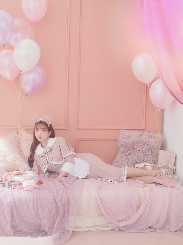 画像17: 【SALE!!】【即日発送】ファーポンチョ付きベアメイドコスプレ/ワンピースコスプレ【sugar nineハロウィン4点セット】【S-Lサイズ/1カラー】[OF01]