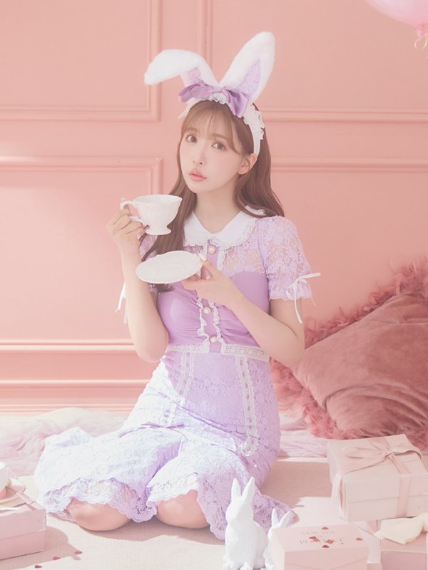 画像8: 【SALE!!】【即日発送】バニーレースワンピースコスプレ/マーメイドスカート【sugar nineハロウィン3点セット】【S-Lサイズ/2カラー】(SU220153)[OF01]