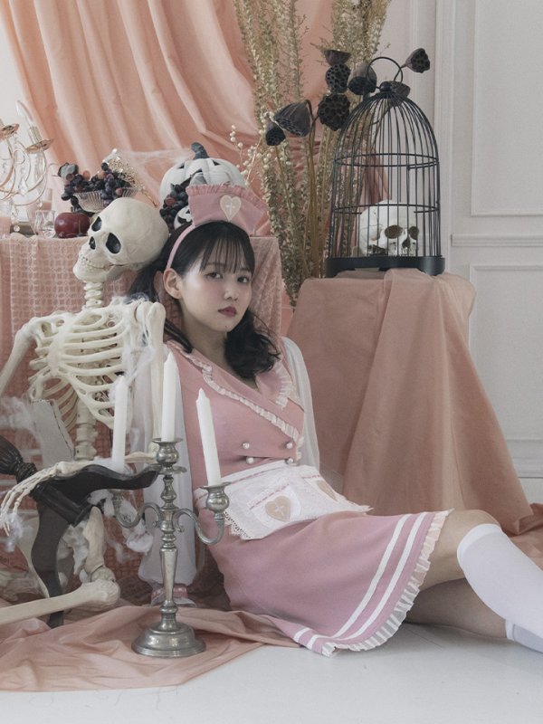 画像7: 【即日発送】ナースコスプレ/ワンピースコスプレ/Aライン/フレアスカート【sugar nineハロウィン3点セット】【S-Lサイズ/1カラー】(SU220155)[OF01]