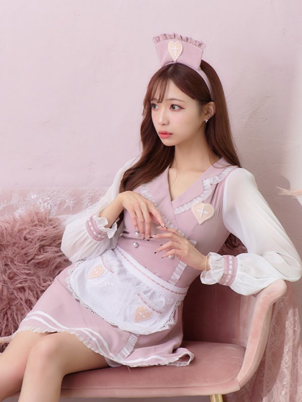 画像22: 【即日発送】ナースコスプレ/ワンピースコスプレ/Aライン/フレアスカート【sugar nineハロウィン3点セット】【S-Lサイズ/1カラー】(SU220155)[OF01]