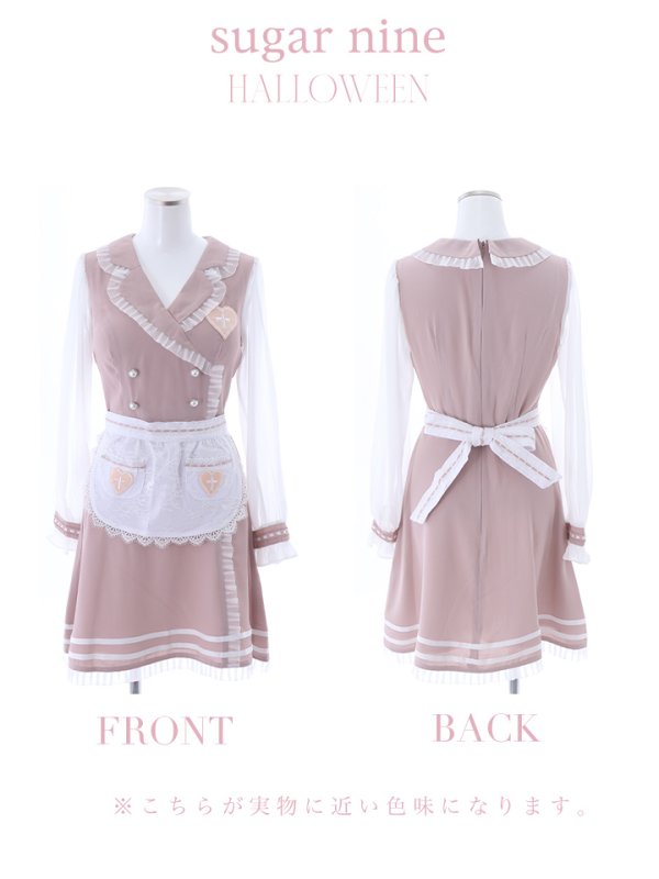 画像24: 【即日発送】ナースコスプレ/ワンピースコスプレ/Aライン/フレアスカート【sugar nineハロウィン3点セット】【S-Lサイズ/1カラー】(SU220155)[OF01]