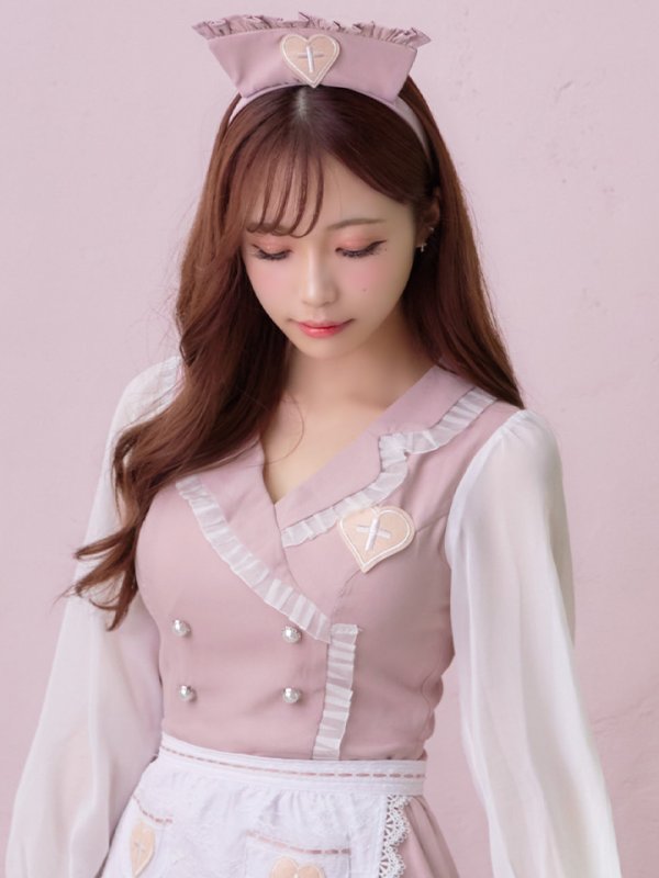 画像5: 【即日発送】ナースコスプレ/ワンピースコスプレ/Aライン/フレアスカート【sugar nineハロウィン3点セット】【S-Lサイズ/1カラー】(SU220155)[HC03]