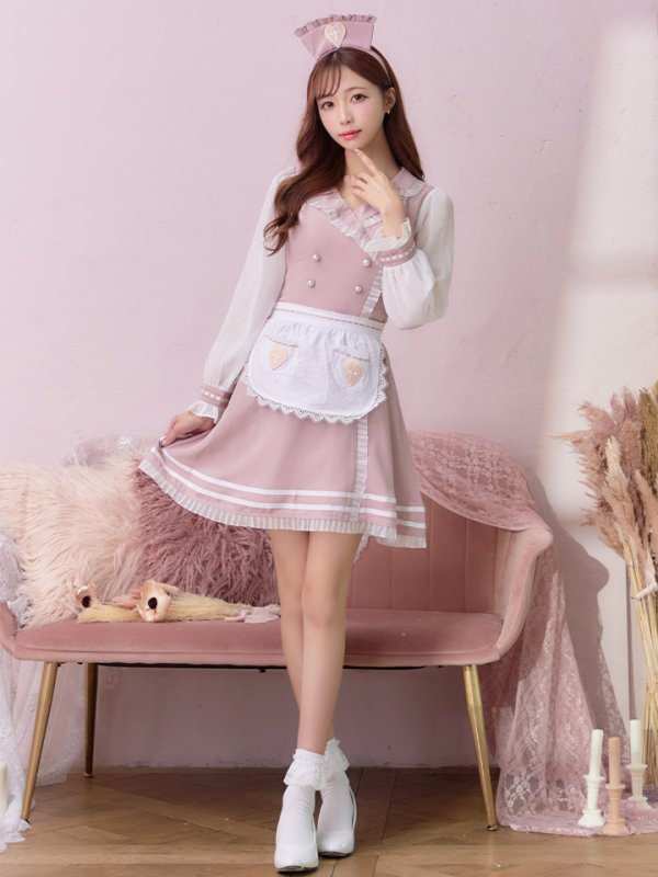 画像6: 【即日発送】ナースコスプレ/ワンピースコスプレ/Aライン/フレアスカート【sugar nineハロウィン3点セット】【S-Lサイズ/1カラー】(SU220155)[HC03]