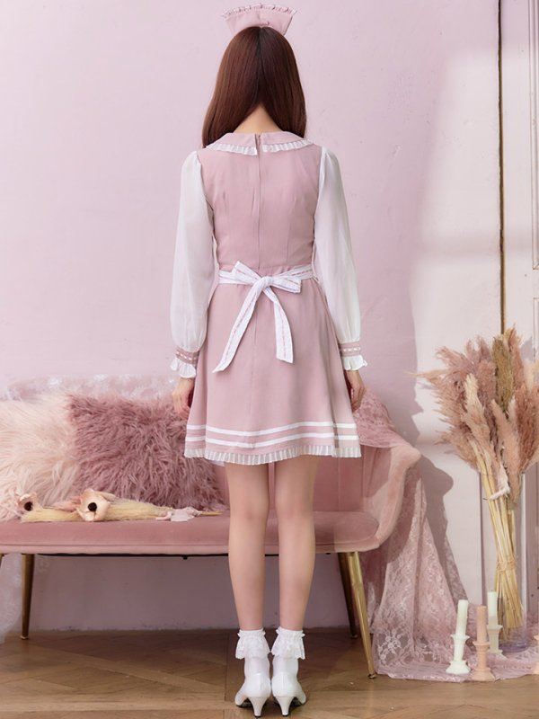 画像7: 【即日発送】ナースコスプレ/ワンピースコスプレ/Aライン/フレアスカート【sugar nineハロウィン3点セット】【S-Lサイズ/1カラー】(SU220155)[HC03]