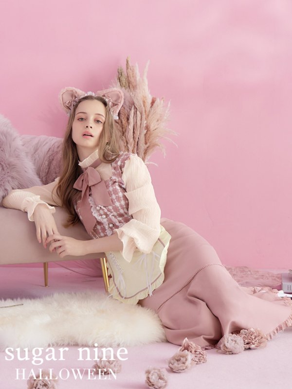 画像20: 【即日発送】ツイードキャットワンピースコスプレ/マーメイドスカート【sugar nineハロウィン3点セット】【S-Lサイズ/1カラー】[OF01]