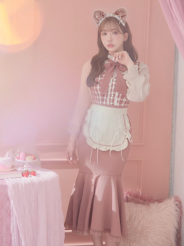 画像4: 【即日発送】ツイードキャットワンピースコスプレ/マーメイドスカート【sugar nineハロウィン3点セット】【S-Lサイズ/1カラー】[OF01]