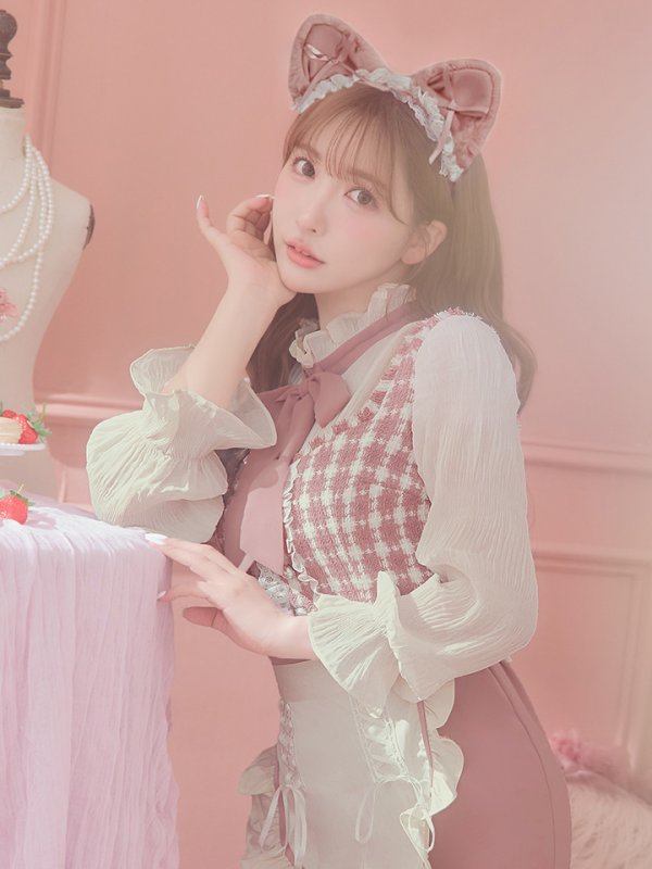 画像15: 【即日発送】ツイードキャットワンピースコスプレ/マーメイドスカート【sugar nineハロウィン3点セット】【S-Lサイズ/1カラー】[OF01]