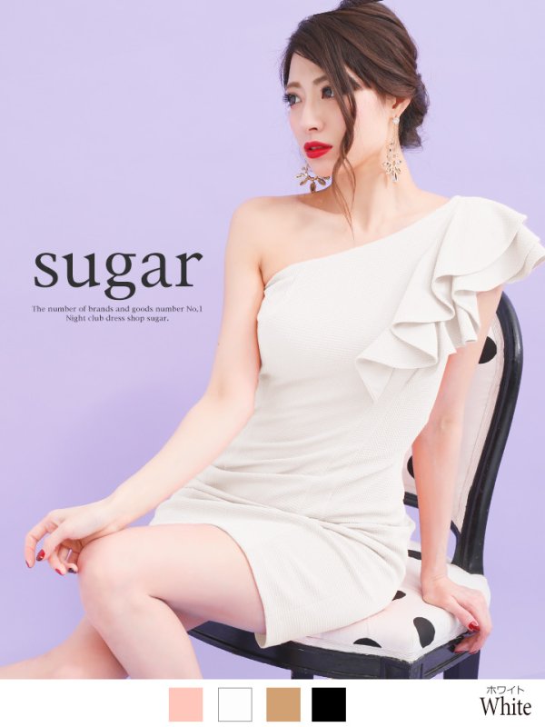 画像3: SALE!【高級ドレスSALE】【Riageセール】ワンカラー/フリルワンショル/ストレッチ/キャバドレス/ミニドレス[HC02]【T】