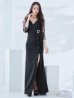 画像4: SALE!カシュクールドレープドレス/ワンカラー/ロングスリーブ/レース/谷間見せ/背中隠し/ロングドレス/キャバドレス 【S-Lサイズ/2カラー】[HC03] 【TN】