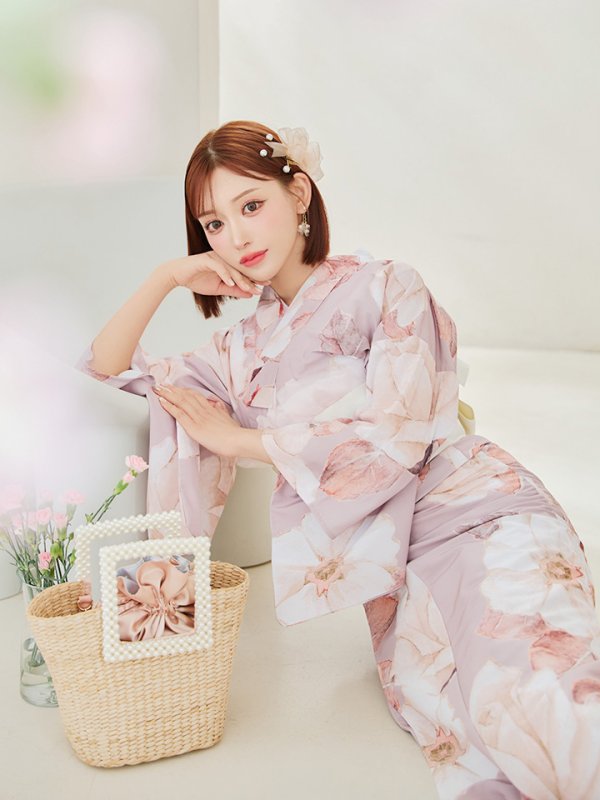 画像11: 【即日発送】【浴衣】 大人スウィートフラワー 薔薇 バラ ローズ 浴衣  【浴衣３点セット 浴衣/帯/下駄】[YMT]