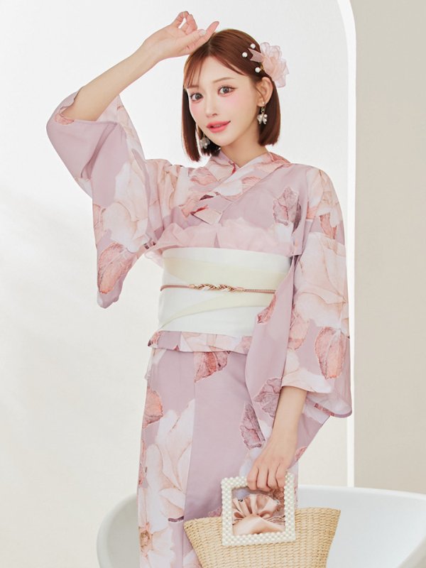 画像13: 【即日発送】【浴衣】 大人スウィートフラワー 薔薇 バラ ローズ 浴衣  【浴衣３点セット 浴衣/帯/下駄】[YMT]