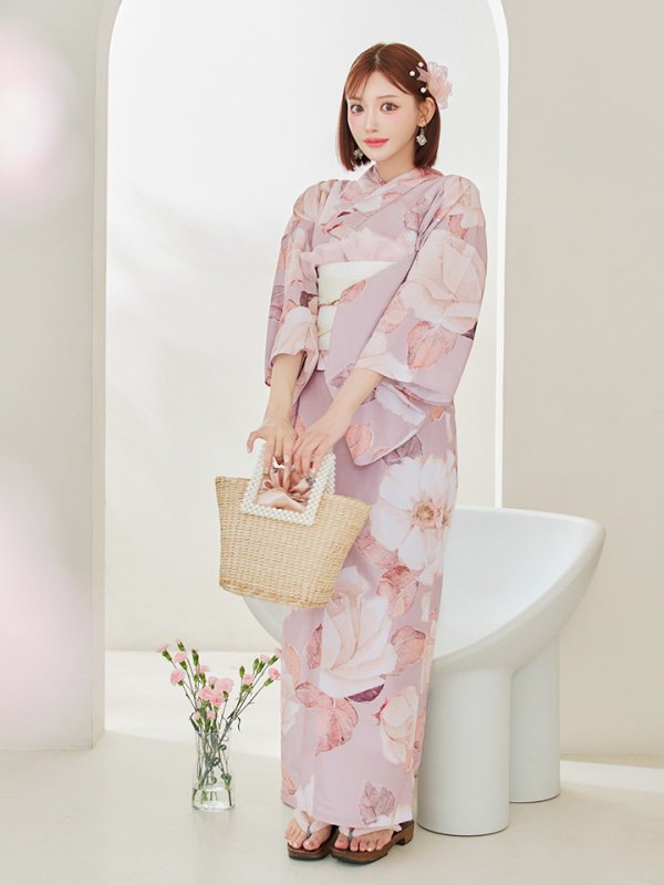 画像14: 【即日発送】【浴衣】 大人スウィートフラワー 薔薇 バラ ローズ 浴衣  【浴衣３点セット 浴衣/帯/下駄】[YMT]
