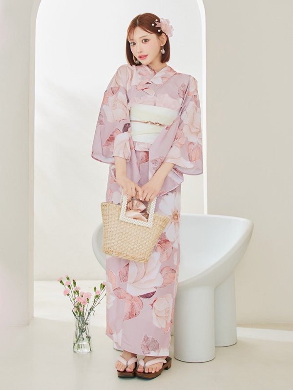 画像5: 【即日発送】【浴衣】 大人スウィートフラワー 薔薇 バラ ローズ 浴衣  【浴衣３点セット 浴衣/帯/下駄】[YMT]