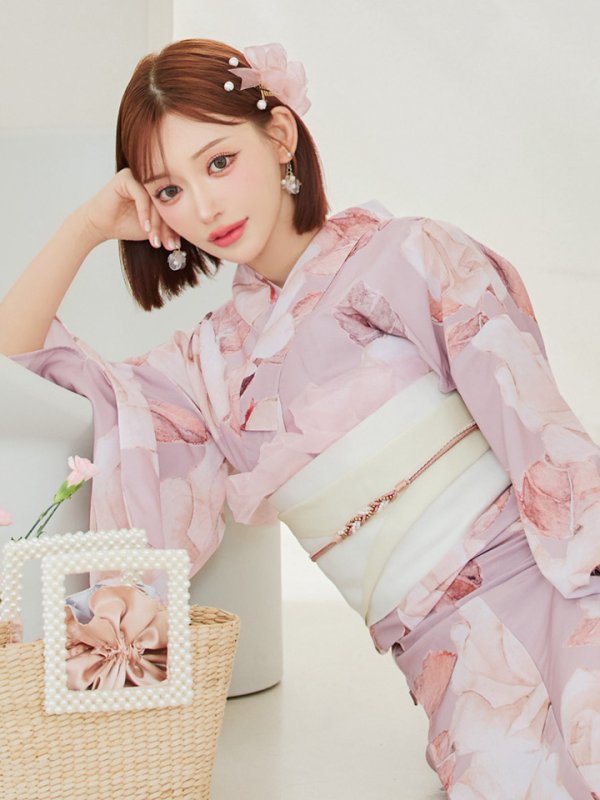 画像8: 【即日発送】【浴衣】 大人スウィートフラワー 薔薇 バラ ローズ 浴衣  【浴衣３点セット 浴衣/帯/下駄】[YMT]