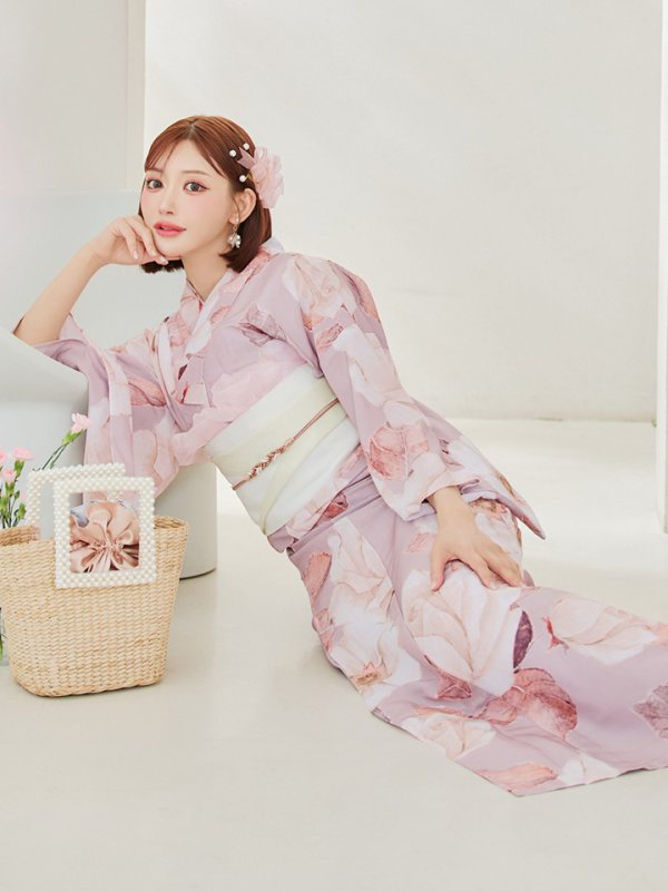 画像9: 【即日発送】【浴衣】 大人スウィートフラワー 薔薇 バラ ローズ 浴衣  【浴衣３点セット 浴衣/帯/下駄】[YMT]