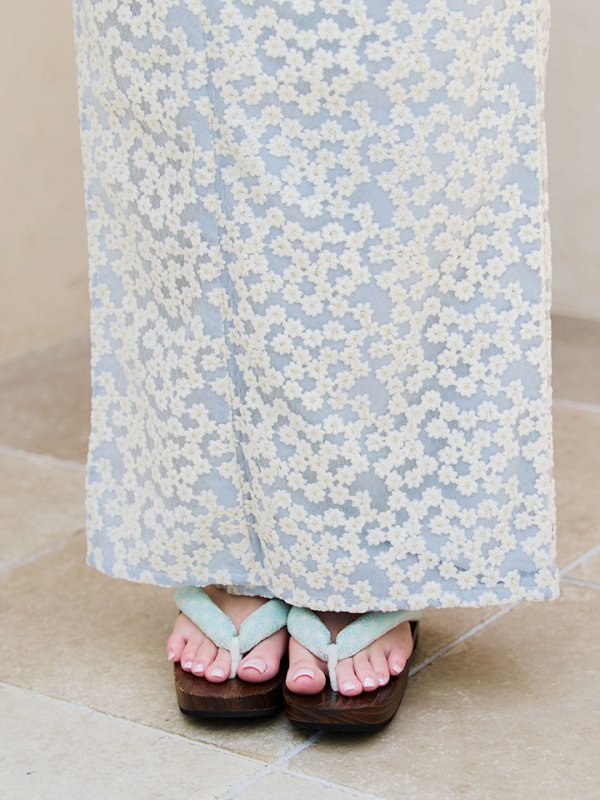 画像17: 【浴衣セール！】【即日発送】【浴衣】くすみブルー地x小花レース浴衣 【浴衣３点セット 浴衣/帯/下駄】[YMT]