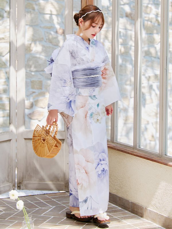 画像3: 【即日発送】シャーベットフラワー牡丹浴衣【浴衣３点セット 浴衣/帯/下駄】[YMT]