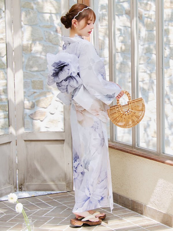 画像6: 【即日発送】シャーベットフラワー牡丹浴衣【浴衣３点セット 浴衣/帯/下駄】[YMT]