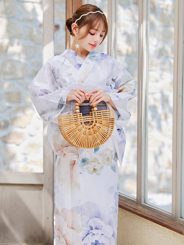 画像7: 【即日発送】シャーベットフラワー牡丹浴衣【浴衣３点セット 浴衣/帯/下駄】[YMT]