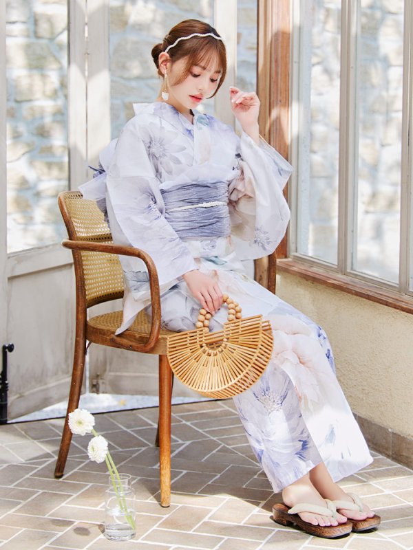 画像8: 【即日発送】シャーベットフラワー牡丹浴衣【浴衣３点セット 浴衣/帯/下駄】[YMT]