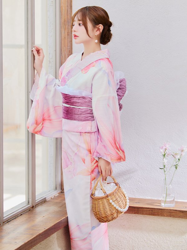 画像10: 【即日発送】ニュアンスピンク金魚浴衣【浴衣３点セット 浴衣/帯/下駄】[YMT]