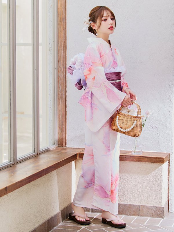画像3: 【即日発送】ニュアンスピンク金魚浴衣【浴衣３点セット 浴衣/帯/下駄】[YMT]