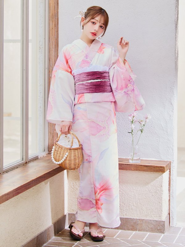 画像5: 【即日発送】ニュアンスピンク金魚浴衣【浴衣３点セット 浴衣/帯/下駄】[YMT]