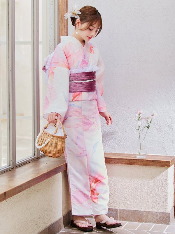 画像7: 【即日発送】ニュアンスピンク金魚浴衣【浴衣３点セット 浴衣/帯/下駄】[YMT]