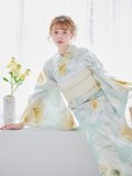 【予約 / 5月中旬発送予定】ニュアンス牡丹ペールトーン浴衣 OBI-siwa-200-kj-13-OW / HIMO-900-yn-5-IV / HEKO-800-sb-5-W / YA-1075-kn-IV / GETA-01-kj-3-IV/ [y/YMT]