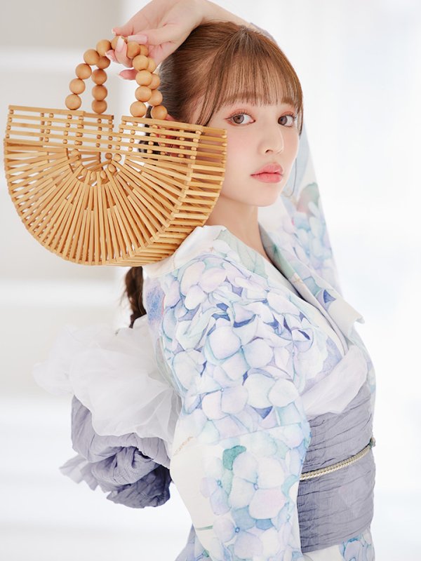 画像14: 【即日発送】シャーベット水彩紫陽花浴衣【浴衣３点セット 浴衣/帯/下駄】[OF04]