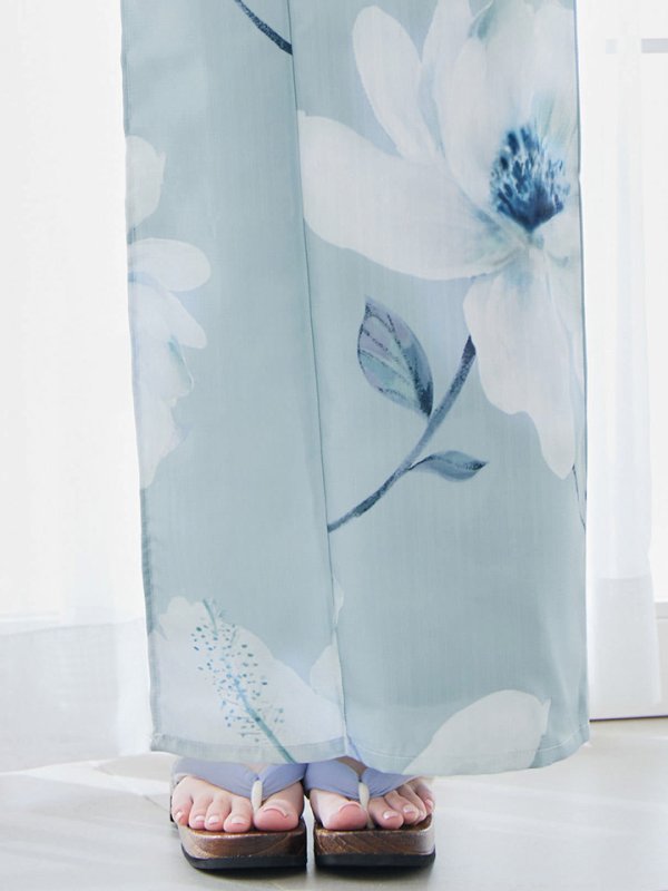 画像15: 【即日発送】ブルーホワイトフラワー柄浴衣  【浴衣３点セット 浴衣/帯/下駄】[YMT]