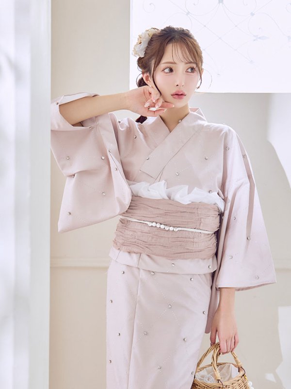 画像14: アーガイルビジュー浴衣  【浴衣３点セット 浴衣/帯/下駄】[YMT]