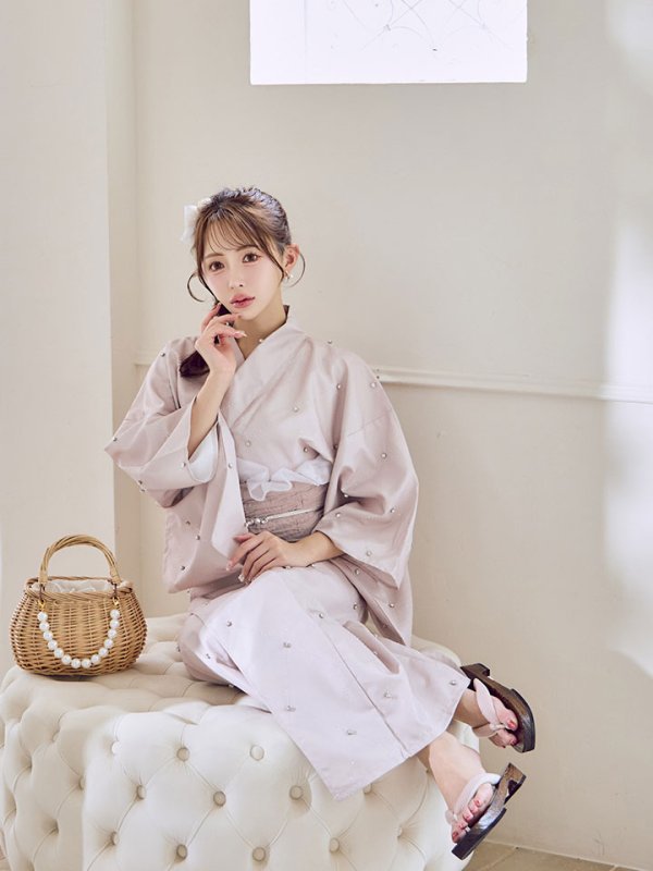 画像15: アーガイルビジュー浴衣  【浴衣３点セット 浴衣/帯/下駄】[YMT]