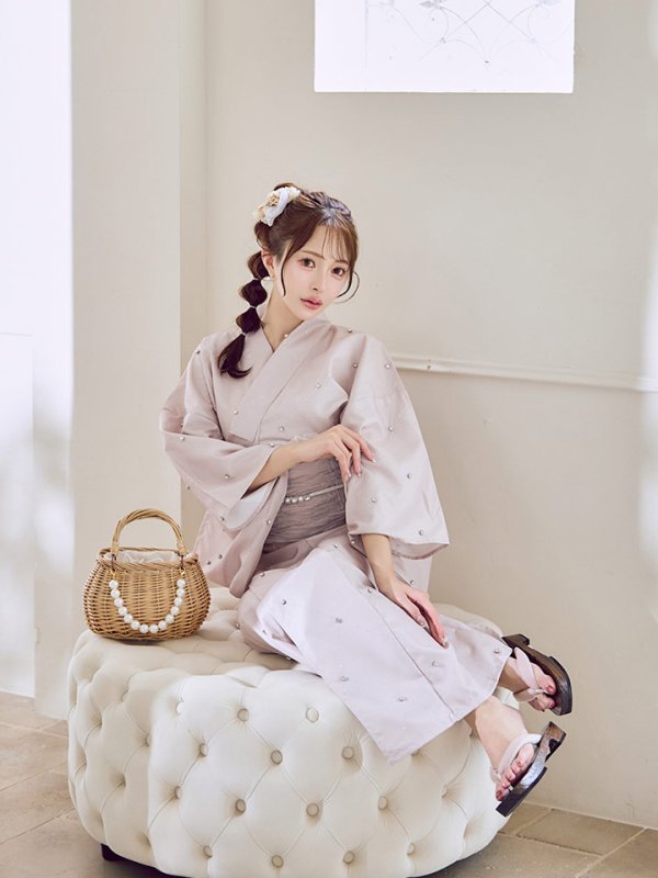 画像21: アーガイルビジュー浴衣  【浴衣３点セット 浴衣/帯/下駄】[YMT]