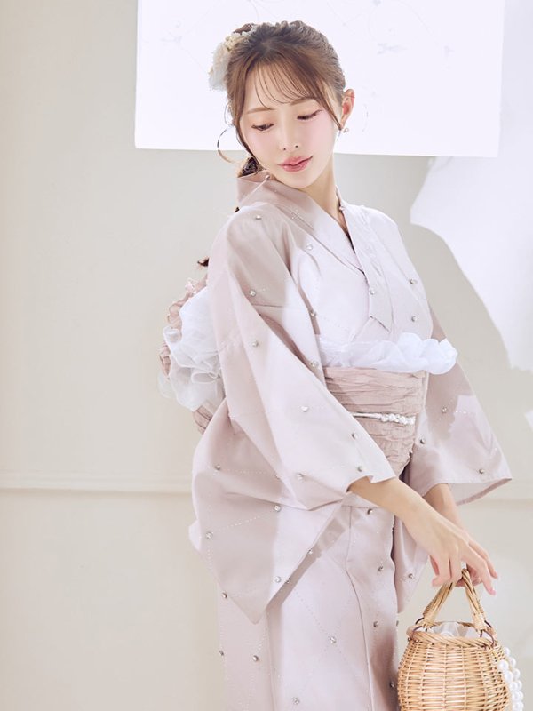 画像3: アーガイルビジュー浴衣  【浴衣３点セット 浴衣/帯/下駄】[YMT]