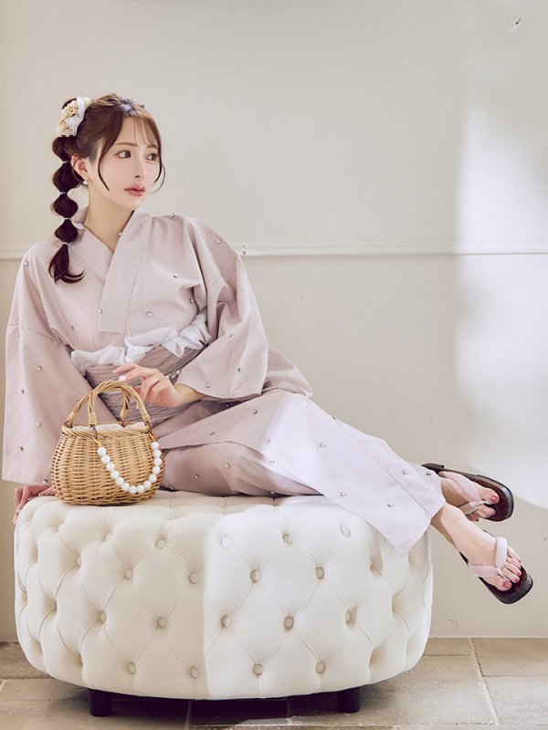 画像10: アーガイルビジュー浴衣  【浴衣３点セット 浴衣/帯/下駄】[YMT]