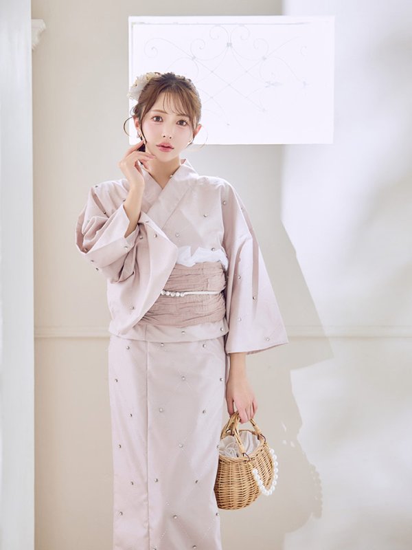 画像12: アーガイルビジュー浴衣  【浴衣３点セット 浴衣/帯/下駄】[YMT]