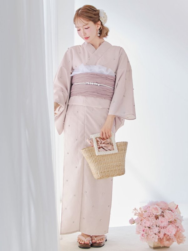 画像10: 【即日発送】アーガイルビジュー浴衣  【浴衣３点セット 浴衣/帯/下駄】[YMT]