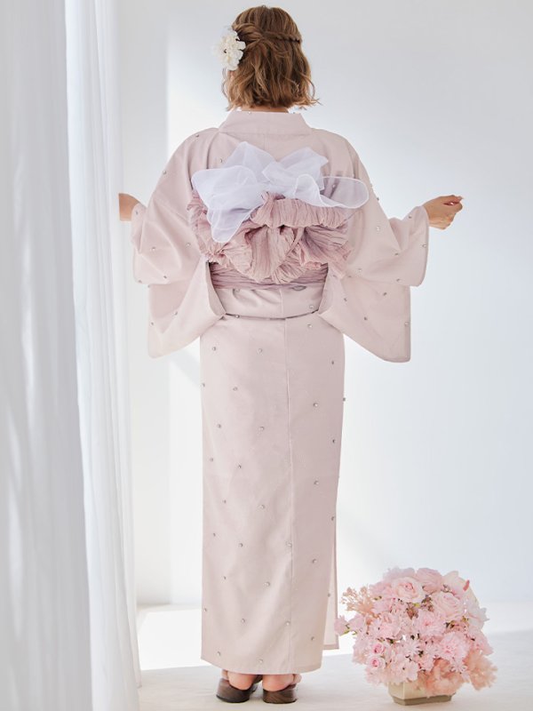 画像12: 【即日発送】アーガイルビジュー浴衣  【浴衣３点セット 浴衣/帯/下駄】[YMT]